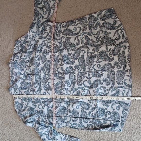 Croft&Barrow Paisley 3/4 Sleeve Button Down Top - Picture 5 of 14